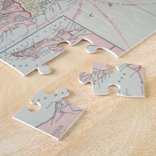  kaart van Puerto Rico (1901) Legpuzzel (Zijkant)