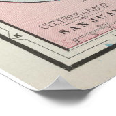  kaart van Puerto Rico (1901) Poster (Hoek)