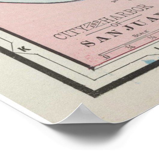  kaart van Puerto Rico (1901) Poster (Hoek)