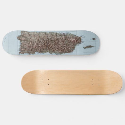  kaart van Puerto Rico (1952) Skateboard (Horizontaal)