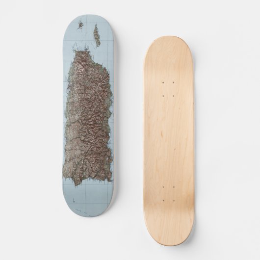  kaart van Puerto Rico (1952) Skateboard (Voorkant)