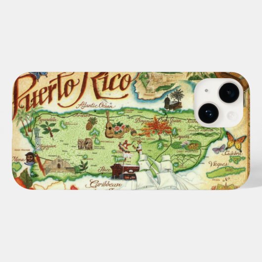 Kaart van Puerto Rico Case-Mate iPhone Case (Achterkant (horizontaal))