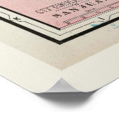 Kaart van Puerto Rico door F. Cram (1901) Poster (Hoek)