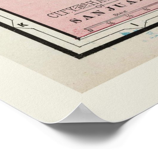 Kaart van Puerto Rico door F. Cram (1901) Poster (Hoek)