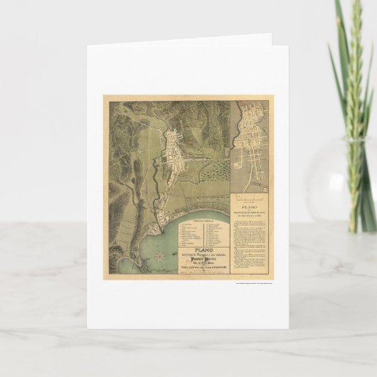 Kaart van Puerto Rico door Federico Drouyn 1888 (Voorkant)