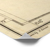 kaart van Puerto Rico & Maagdeneilanden (1822) Poster (Hoek)