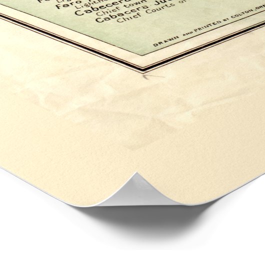 Kaart van Puerto RIco (Porto RIco) rond 1898 Poster (Hoek)