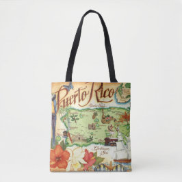 Kaart van Puerto Rico Schouder Tas
