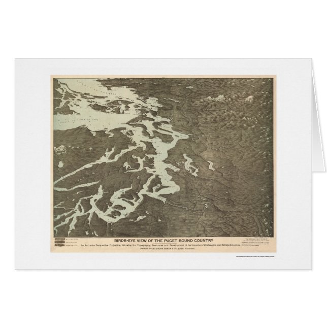 Kaart van Puget Sound Country in Washington 1891 (Voorkant Horizontaal)