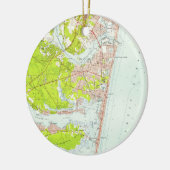  kaart van punt Pleasant NJ (1953) Keramisch Ornament (Links)