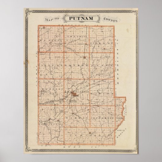 Kaart van Putnam County Poster (Voorkant)