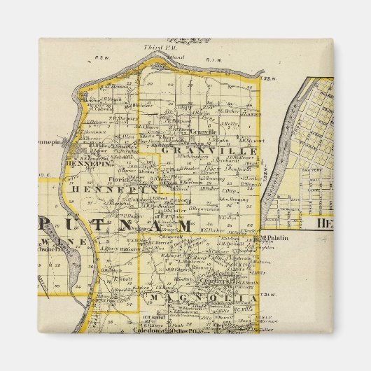 Kaart van Putnam en oostelijk deel van de provinci Magneet (Voorkant)