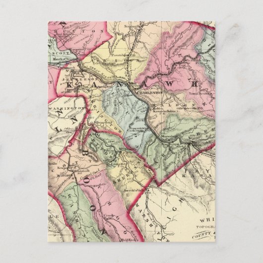 Kaart van Putnam, Kanawha, provincies Boone (Voorkant)