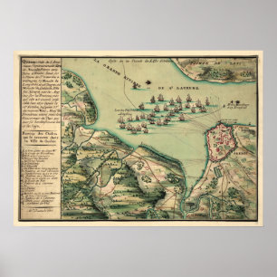 Kaart van Quebec Poster
