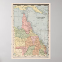 kaart van Queensland Australië (1901)