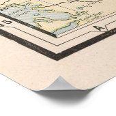  kaart van Queensland Australië (1901) Poster (Hoek)