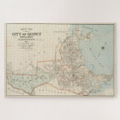  kaart van Quincy MA (1907) Legpuzzel (Horizontaal)