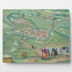 Kaart van Raab, van "Civitates Orbis Terrarum" doo Fotoplaat