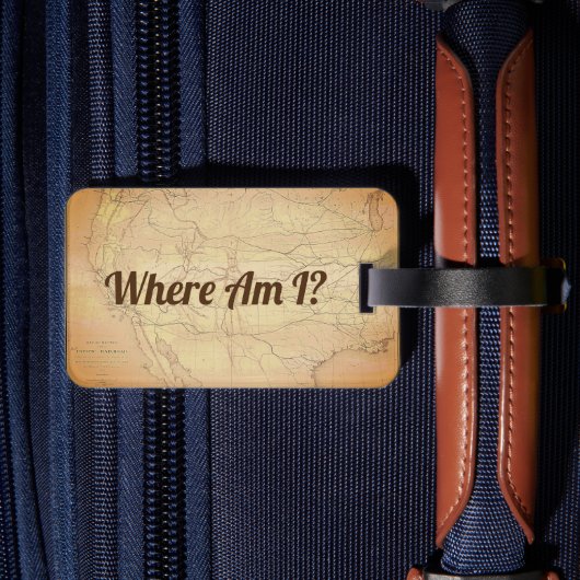 kaart van Railroad Lines met Funny Text Bagagelabel (Achterkant Insitu 2)