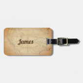 kaart van Railroad Lines met Funny Text Bagagelabel (Voorkant horizontaal)