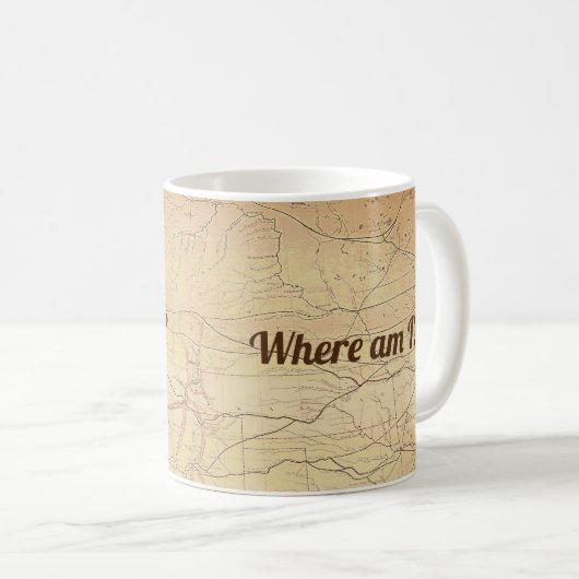 kaart van Railroad Lines met Funny Text Koffiemok (Voorkant rechts)