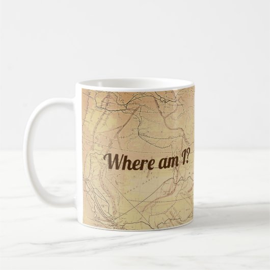  kaart van Railroad Lines met Funny Text Koffiemok (Links)