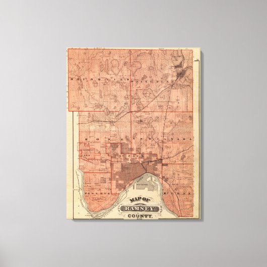 Kaart van Ramsey County, Minnesota Canvas Afdruk (Voorkant)