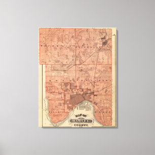 Kaart van Ramsey County, Minnesota Canvas Afdruk