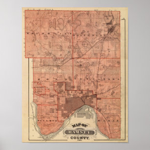 Kaart van Ramsey County, Minnesota Poster