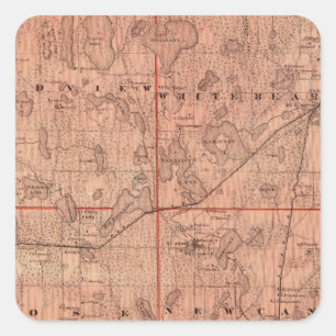Kaart van Ramsey County, Minnesota Vierkante Sticker
