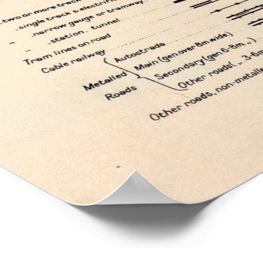  kaart van Ravenna Italië (1943) Poster (Hoek)