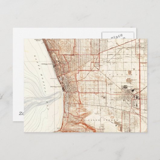  kaart van Redondo Beach & Torrance CA (1934) (Voorkant / Achterkant)