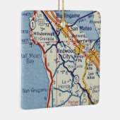  kaart van Redwood City Keramisch Ornament (Rechts)