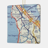  kaart van Redwood City Keramisch Ornament (Links)