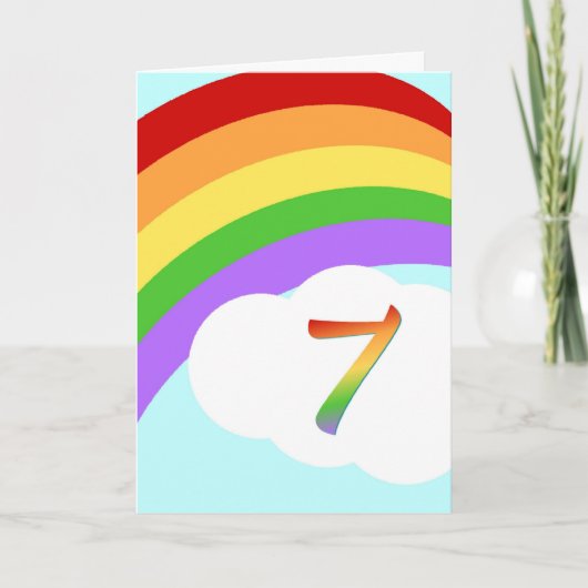 Kaart van regenboogdagen voor 7 jaar oud (Voorkant)