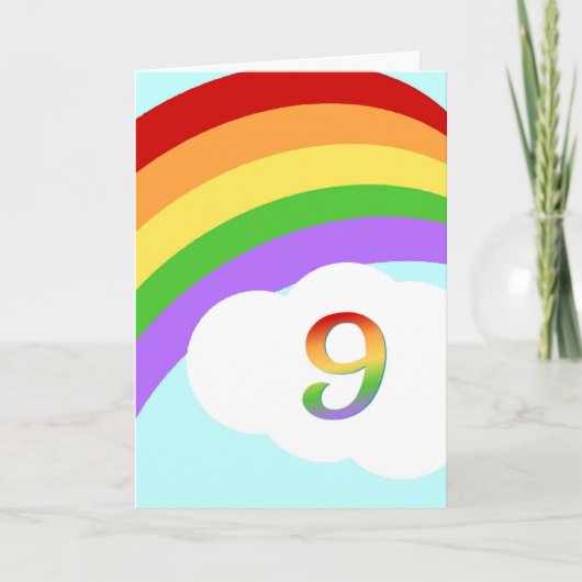 Kaart van regenboogdagen voor 9 jaar oud (Voorkant)