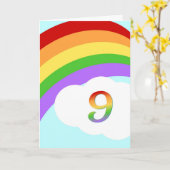 Kaart van regenboogdagen voor 9 jaar oud (Gele Bloem)