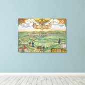 Kaart van Regensburg, uit "Civitates Orbis Terraru Canvas Afdruk (Insitu (Houten vloer))