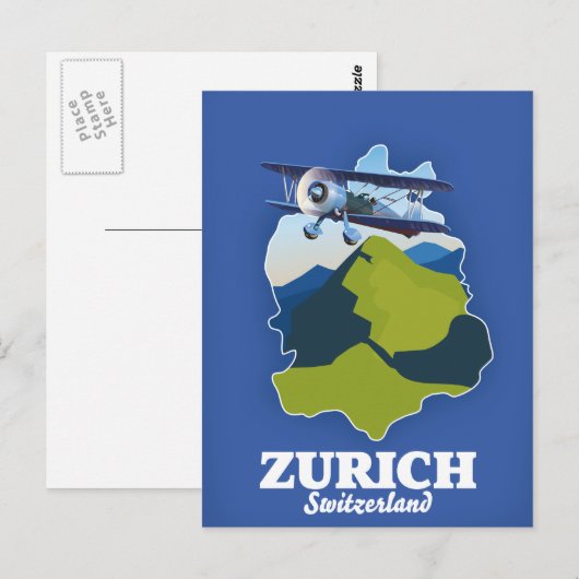 Kaart van regio Zürich Zwitserland (Voorkant / Achterkant)
