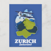 Kaart van regio Zürich Zwitserland (Voorkant)