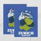 Kaart van regio Zürich Zwitserland (Voorkant / Achterkant)