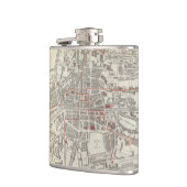  kaart van Rennes Frankrijk (1905) Heupfles (Links)