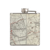  kaart van Rennes Frankrijk (1905) Heupfles (Achterkant)