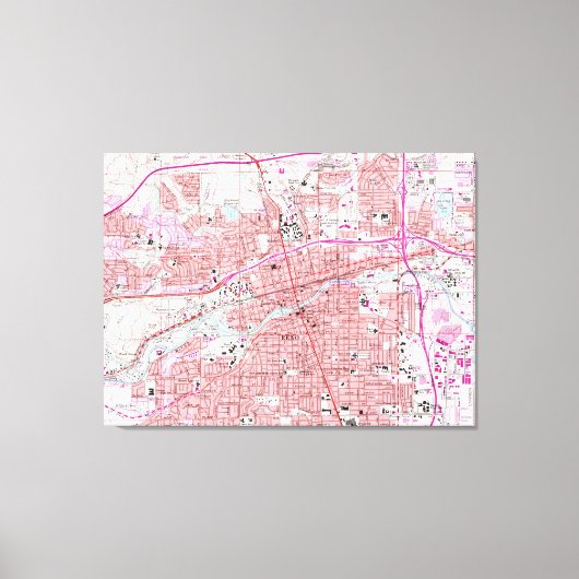  kaart van Reno Nevada (1967) Canvas Afdruk (Voorkant)