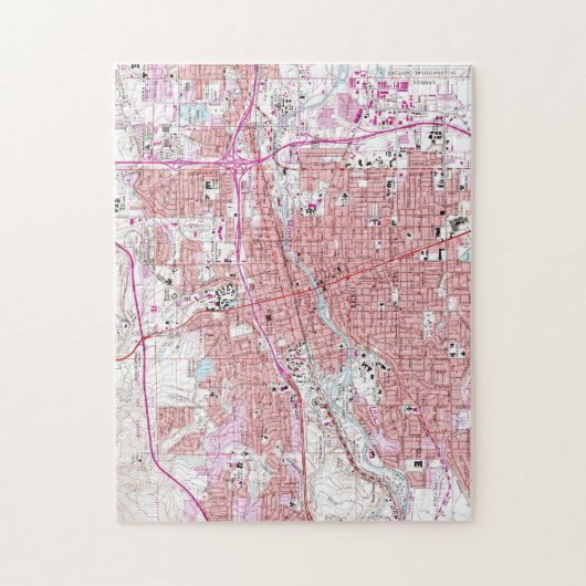  kaart van Reno Nevada (1967) Legpuzzel (Verticaal)