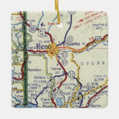 kaart van Reno Nevada Keramisch Ornament (Voorkant)