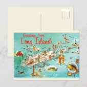 Kaart van Retro Long Island (Voorkant / Achterkant)