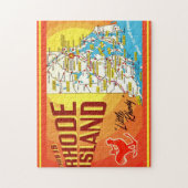 Kaart van Rhode Island 11 x 14 Puzzel (Verticaal)