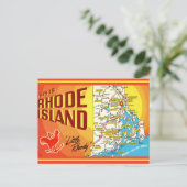 Kaart van Rhode Island Briefkaart (Staand voorkant)