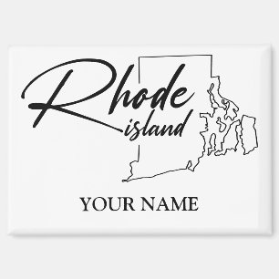 Kaart van Rhode Island Eenvoudig minimalistisch so Magneet